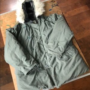 Vintage Military Snorkel Extreme Cold Parka w/ Fur